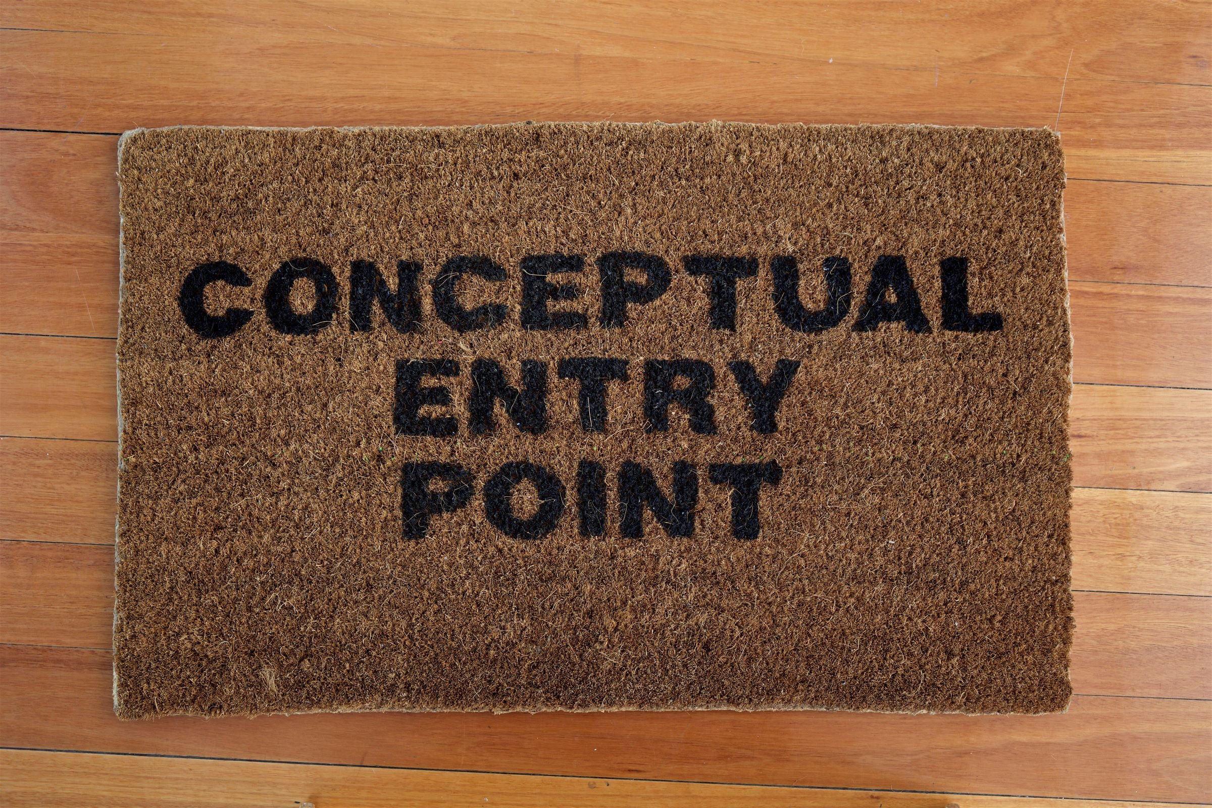 01 Lionel Bawden, Groundwork (CONCEPTUAL ENTRY POINT) 2018, exterior paint on coir fibre doormat, 450 x 730 x 30mm.jpg