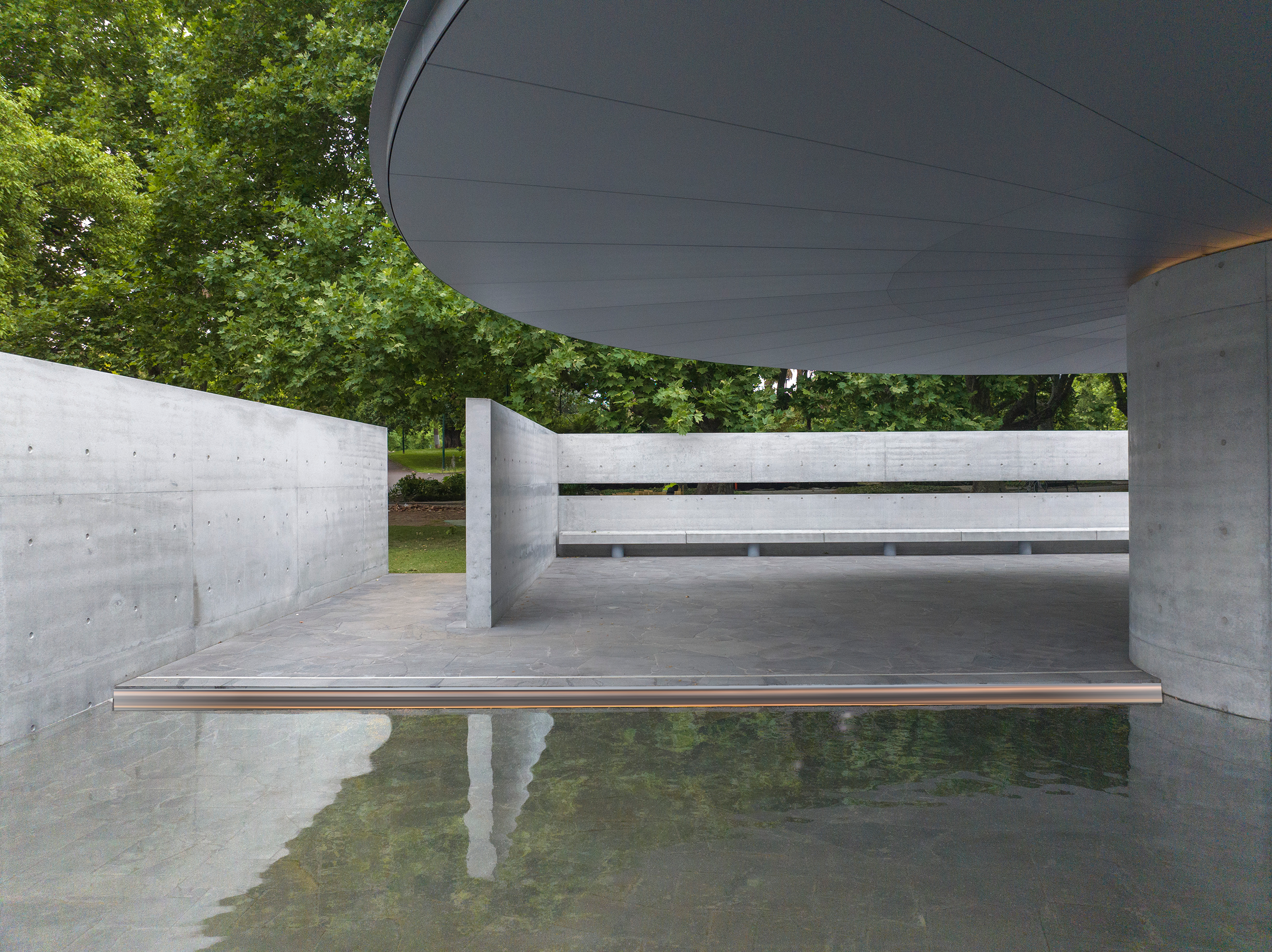 08. Interior view of MPavilion 10, designed by Tadao Ando, located in the Queen Victoria Gardens in Melbourne_image by John Gollings courtesy of MPavilion_hi res