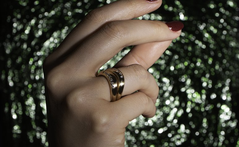 Drop Ring - Diamonds (one off)